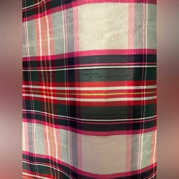 Crown & Ivy Plaid Dress Ruffle Neck, Size Medium - Picture 6 of 6